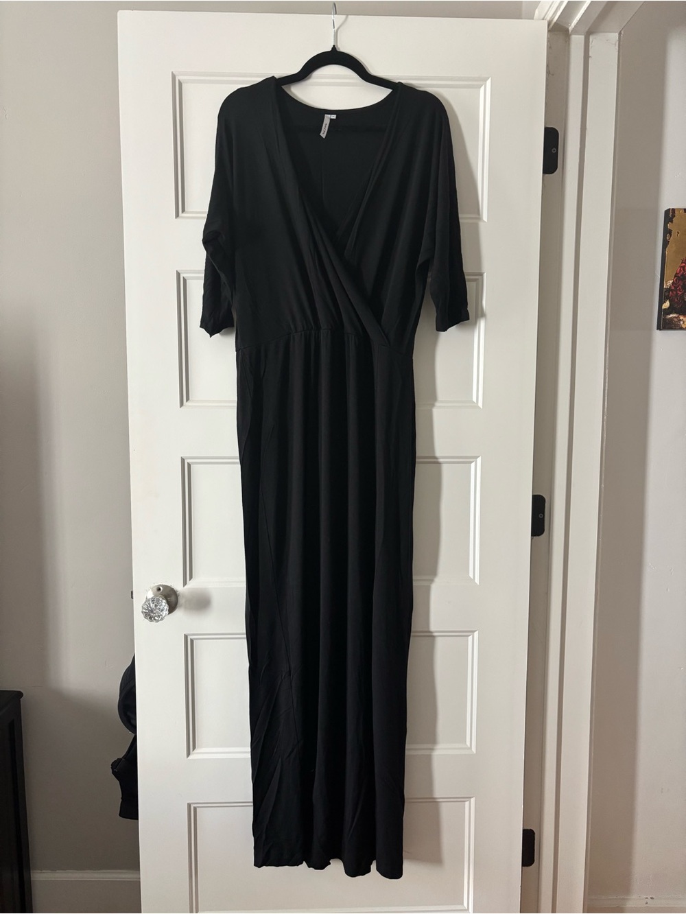 Michael Stars Black Faux Wrap Maxi Dress